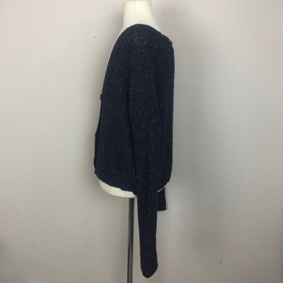 Wild Fable Blue Knit Sweater Cardigan Top (Small) - Picture 2 of 6